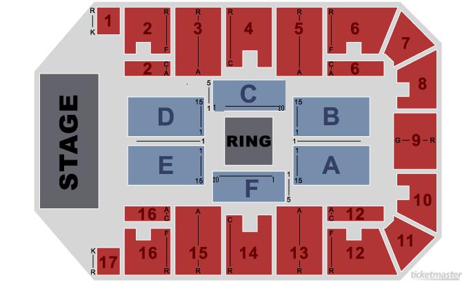 Canton Memorial Civic Center Seating Diagrams Wrestling Mma Boxing